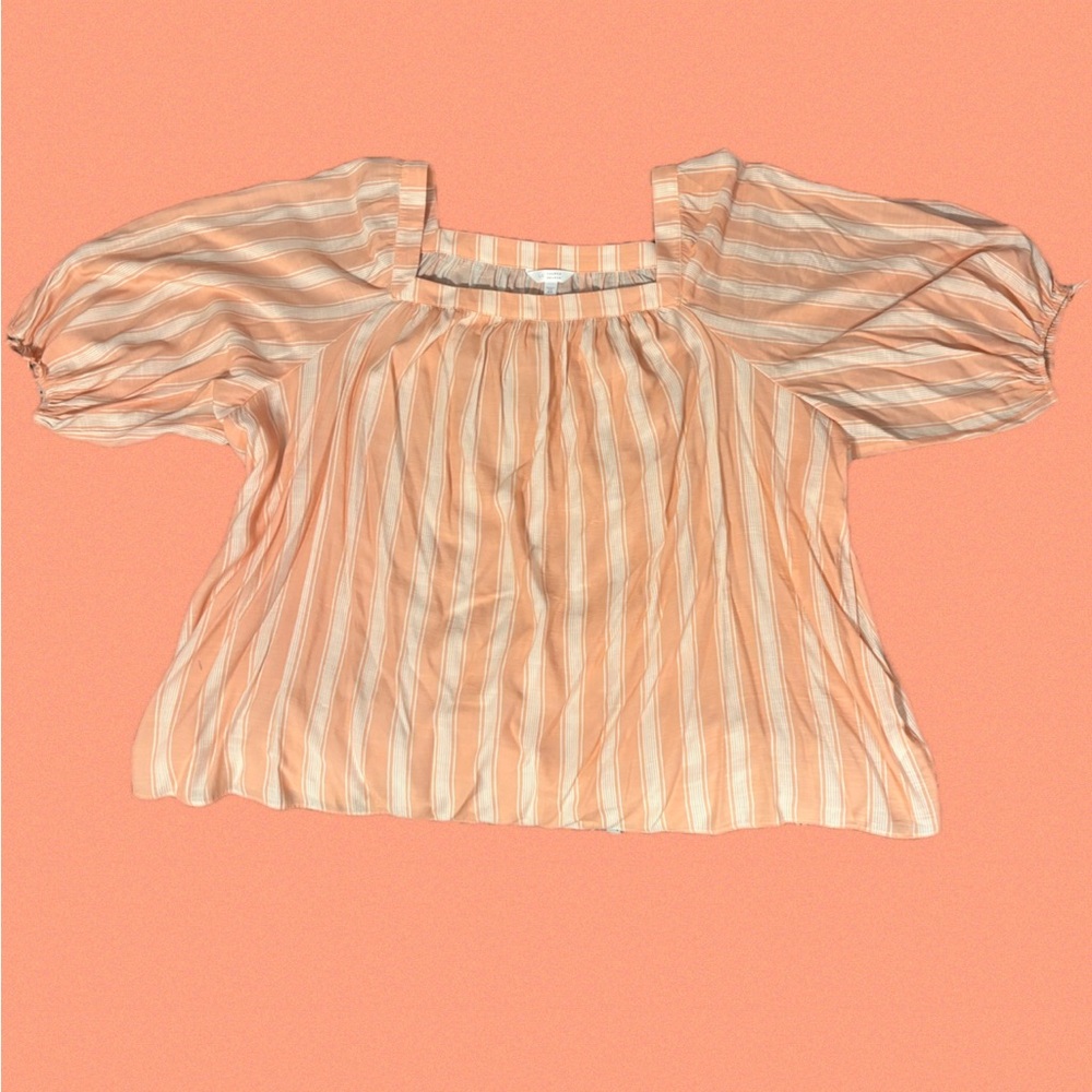 LC Lauren Conrad Peach and White Striped Top